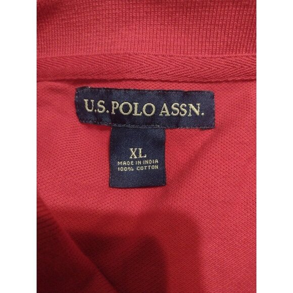 NWT New Authentic U.S. Polo ASSN. Red Polo Shirt Men's XL Short Sleeve Cotton - Picture 7 of 9
